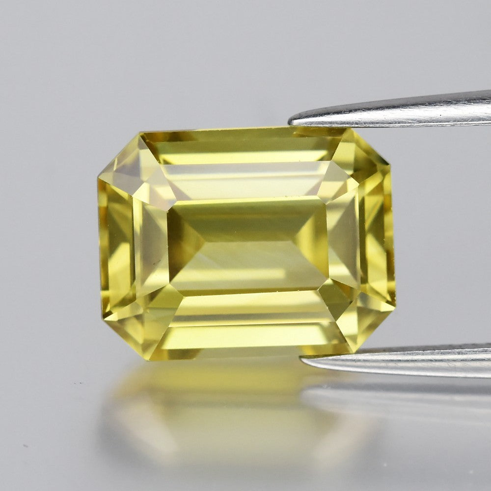 5.66ct 10.5x8mm IF Clean Octagon Natural Yellow Zircon - Unheated Ceylon Gem