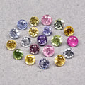 20pcs Lot 2.11ct Round Brilliant Natural Fancy Sapphire - Heated, Madagascar