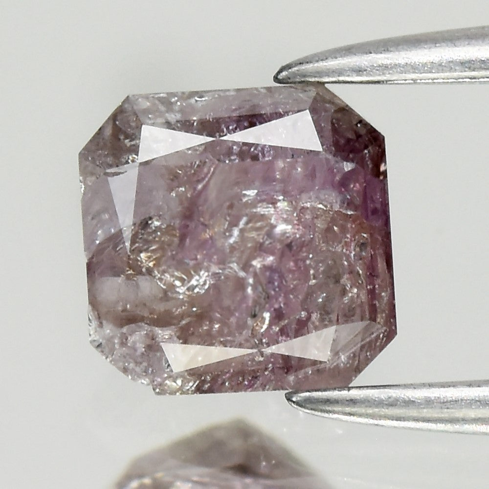 0.61ct Radiant Cut Natural Untreated Fancy Brownish Purple Diamond I2