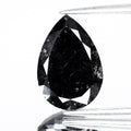 4.06ct 12.59x8.64mm Pear Natural Treated Fancy Jet Black Diamond Opaque (AAA)