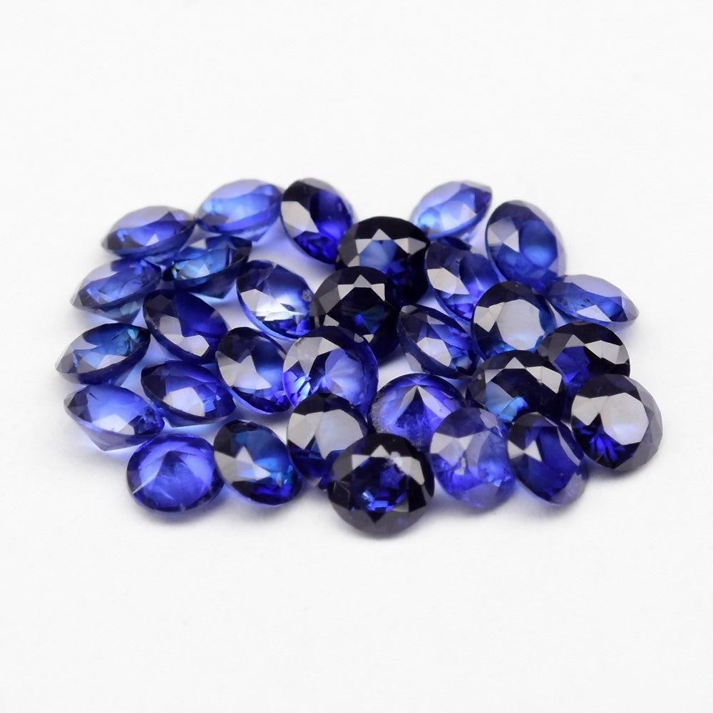30pcs Lot 3.19ct 2.7-2.8mm Round Brilliant Blue Sapphire - Ceylon Gems