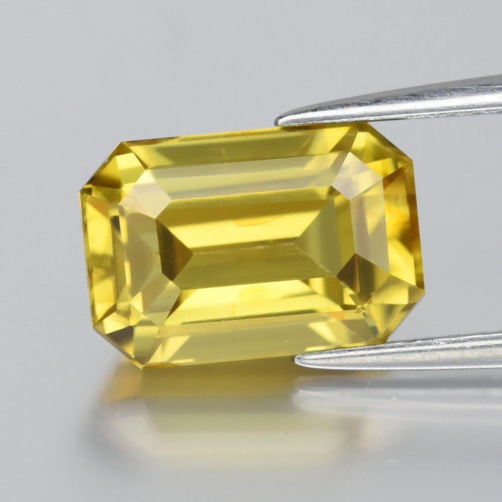 5.97ct 11x7.5mm VVS Octagon Natural Yellow Zircon - Unheated Ceylon Gemstone