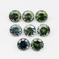 8p Lot 2.40ct Round Brilliant Natural Green Sapphire - Heated, Australia Gems