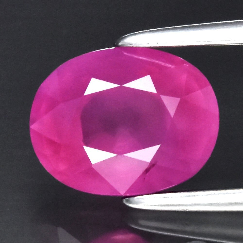 2.02ct 7.7x6mm Oval Natural Purplish Pink Sapphire Gemstone Unheated Mozambique