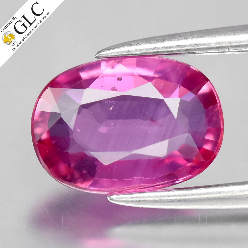 GLC CERTIFIED 1.08ct VS Oval Natural Pink Sapphire - Unheated, Mozambique Gem