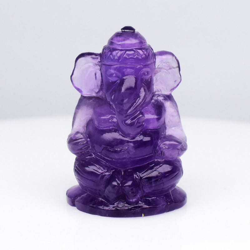 23.33ct Ganesh Carving Natural Purple Amethyst - Unheated Uruguay Gemstone