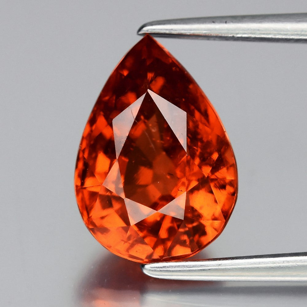 2.78ct 9.7x7mm Pear Natural Orange Spessartite Garnet - Tanzania Gemstone