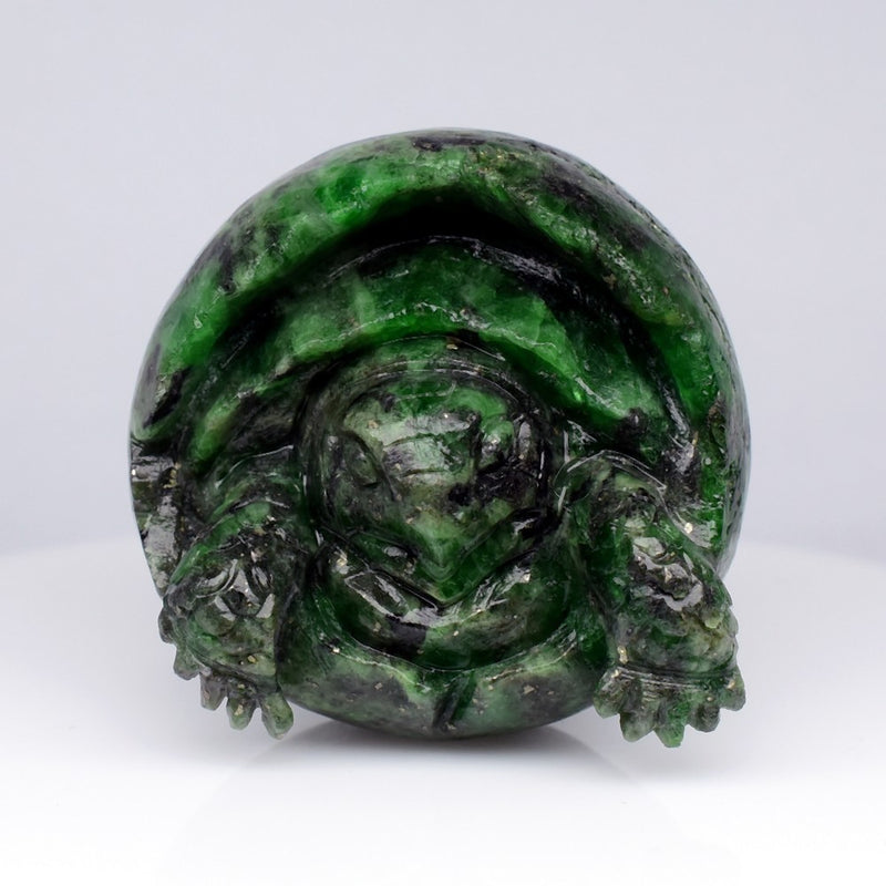 370.90ct A Baby Turtle Liberated Carving Natural Green Tsavorite Garnet Gem