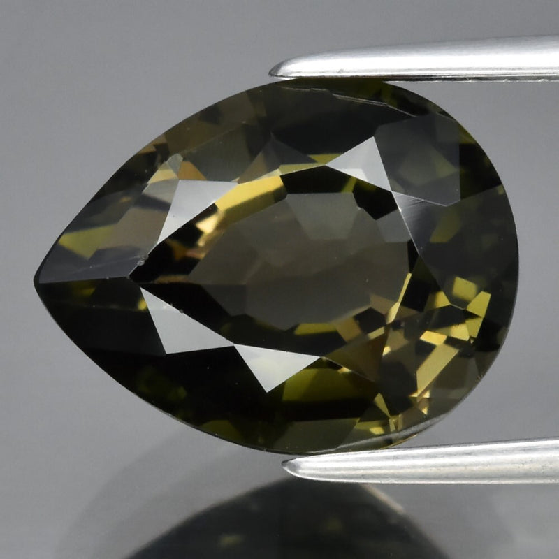 Flawless! 4.15ct 11.8x9.2mm IF Pear Natural Unheated Green Tourmaline