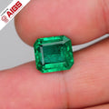 5.55ct SI1 Octagonal Natural Vivid Green Emerald - AIGS Certified