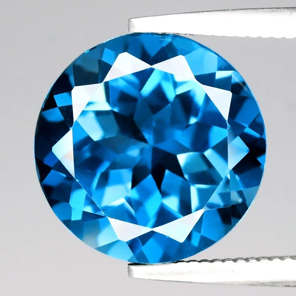 3.87ct IF Round Natural London Blue Topaz