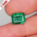 6.06ct SI1 Octagonal Natural Green Emerald - AIGS Certified