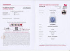 GFCO Gem Lab report, natural tanzanite 2.31 ct, no heat no treatment