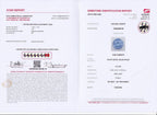 GFCO Gem Lab report, natural tanzanite 2.64 ct, no heat no treatment