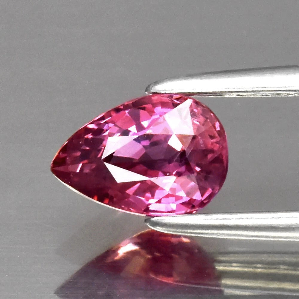 CERTIFICATE Incl.* 0.67ct VS Pear Natural Unheated Purplish Pink Sapphire