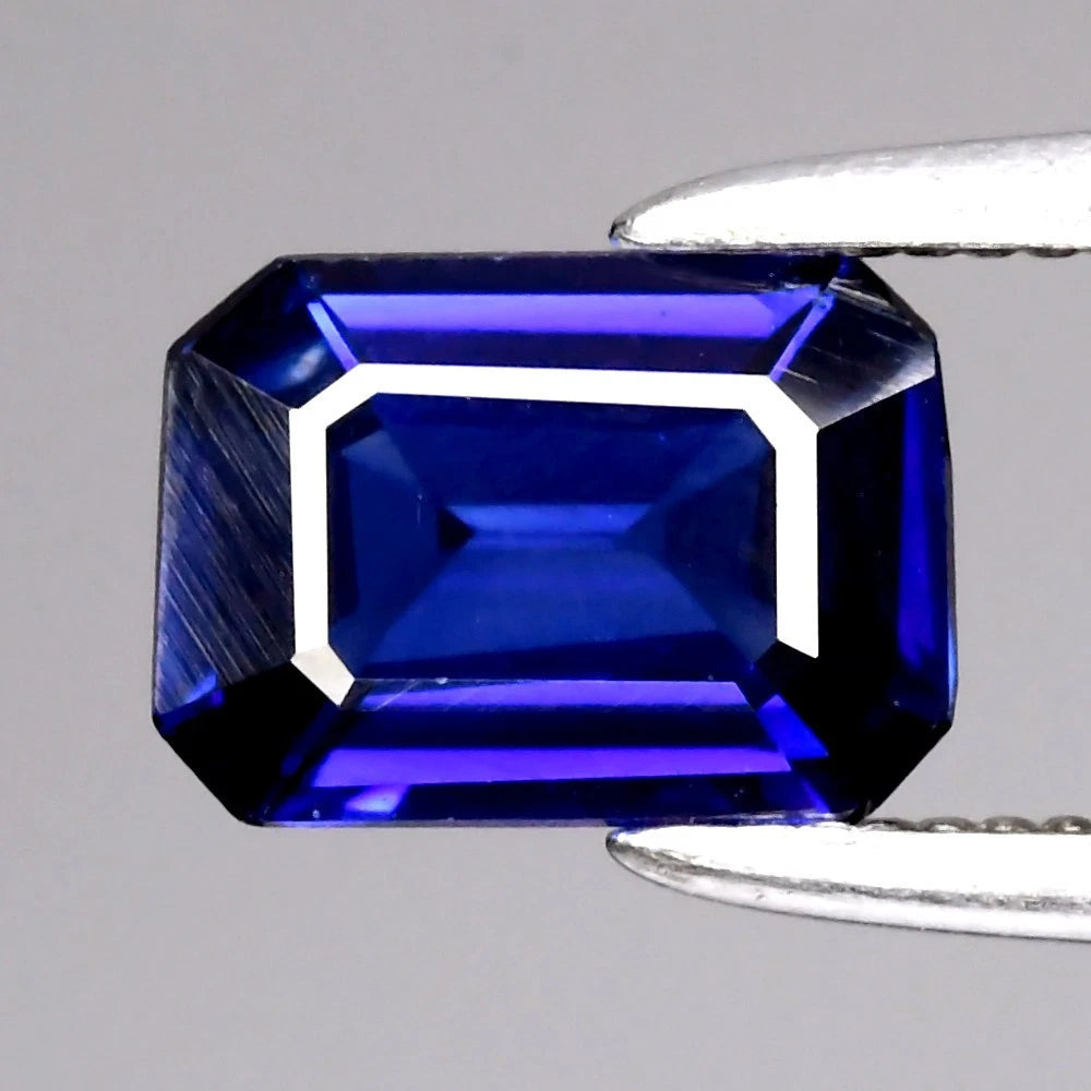 0.84ct 6.5x4.7mm VVS Octagon Blue Sapphire - Ceylon Gemstone
