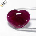 9.16ct Heart Cabochon Natural Purplish Red Ruby - Heated, GLC Certified - photo 1