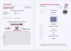 GFCO Gem Lab report, natural tanzanite 2.52 ct, no heat no treatment
