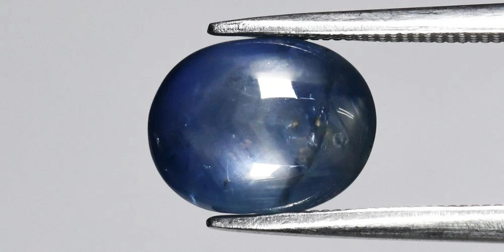 5.76ct Oval Cabochon Natural Blue 6 Ray Star Sapphire - Unheated, GCI Certified - photo 2