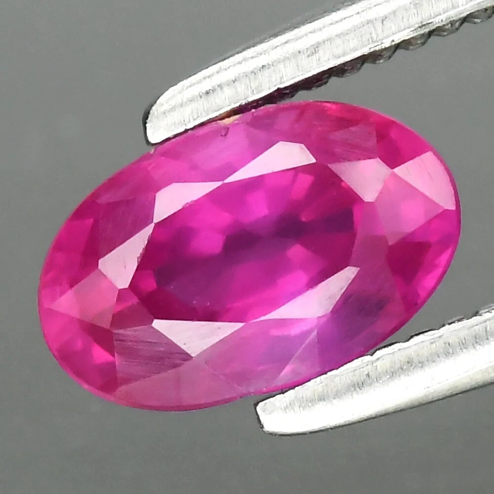 0.59ct 6x3.8mm Oval Unheated Pinkish Red Ruby Gemstone, Africa