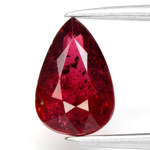 1.30ct 8x5.3mm Pear Red Ruby - Unheated, Madagascar Gem