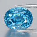 5.29ct 9x7.2mm VS Oval Natural Blue Zircon - Gentle Heat, Cambodia Gemstone
