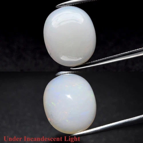 4.30ct 12.7x11mm Oval Cab Natural Play-of-Color Crystal Opal Gemstone Ethiopia