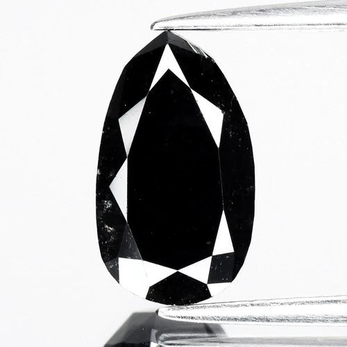 3.03ct 11.32x6.49mm Pear Natural Treated Fancy Jet Black Diamond Opaque (AAA)