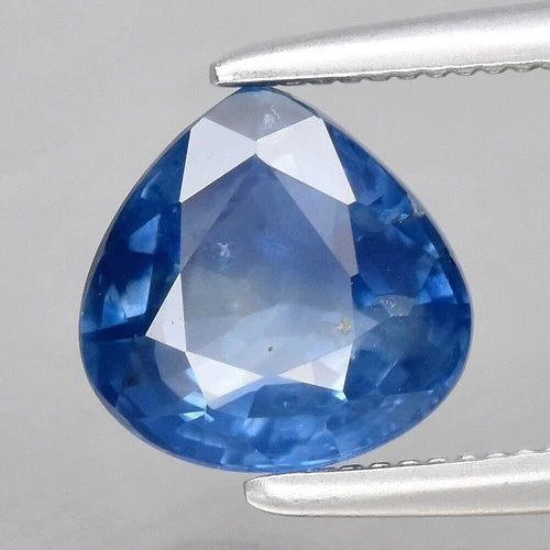1.55ct 6.8x6.7mm Pear Unheated Blue Sapphire Gemstone, Africa