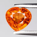 1.37ct 6.5x6mm Heart Natural Orange Spessartite Garnet - Africa Gemstone