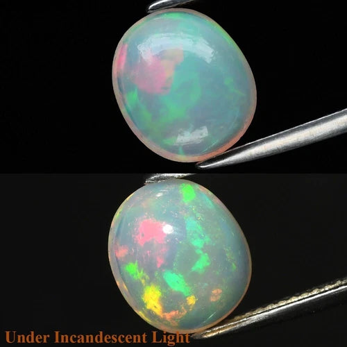 2.50ct 11x9.5mm Oval Cab Natural Play-of-Color Crystal Opal Gemstone Ethiopia