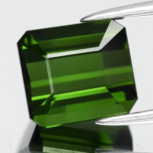 2.08ct 7.5x6.7mm IF Octagon Natural Green Tourmaline - Unheated, Africa Gem