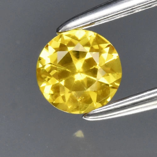 0.28ct 4mm Round Brilliant Yellow Sapphire Gemstone, Thailand