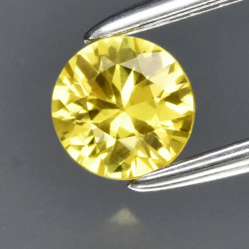 0.31ct 4mm VS Round Brilliant Yellow Sapphire Gemstone, Thailand