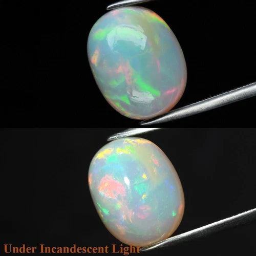 8.09ct 15.2x12mm Oval Cab Natural Play-of-Color Crystal Opal Gemstone Ethiopia