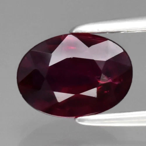 0.95ct 7x5mm Oval Purplish Red Ruby Mozambique Gemstone