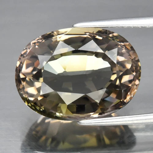 Good Luster 7.09ct 13.8x10.2mm VVS Oval Natural Unheated Green Purple Tourmaline