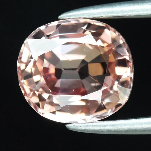 1.29ct 6.5x6mm VVS Cushion Natural Light Orange-Pink Sapphire Gemstone *Heated
