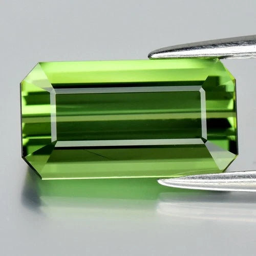2.67ct 11x6mm IF Octagon Natural Green Tourmaline - Unheated, Mozambique Gem