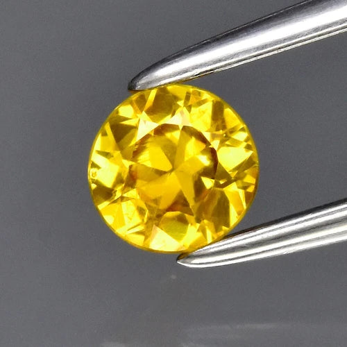 0.30ct 4mm Round Brilliant Yellow Sapphire Gemstone, Thailand