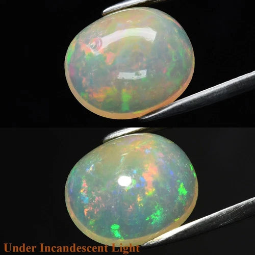 5.72ct 14.5x12.3mm Oval Cab Natural Play-of-Color Crystal Opal Gemstone Ethiopia