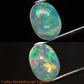4.44ct Oval Cabochon Natural White Opal - Spectral Play, Elegant Ethiopia Gem