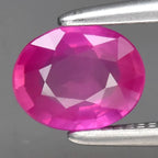 CERTIFICATE Incl.* 0.66ct Oval Unheated Purple-Red Ruby Gemstone, Mozambique