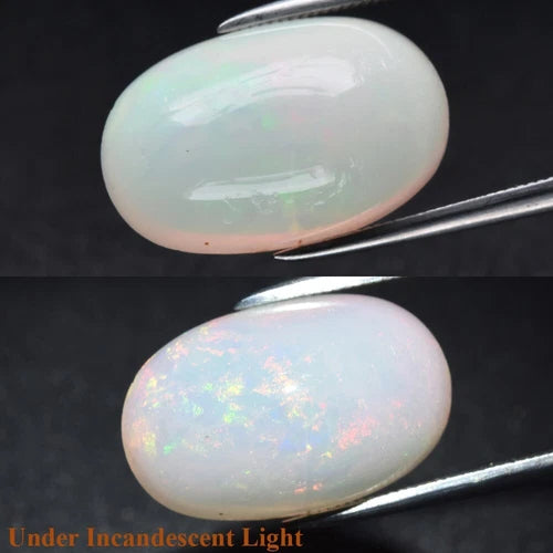 7.47ct 16.8x10.5mm Oval Cab Natural Play-of-Color Crystal Opal Gemstone Ethiopia