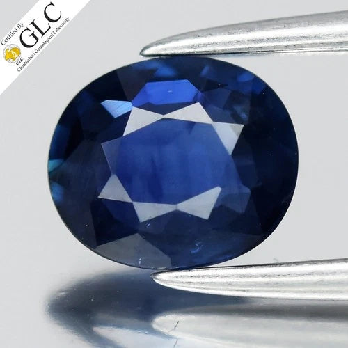 GLC CERTIFIED 0.75ct VS Oval Natural Blue Sapphire - Heated, Africa Gemstone