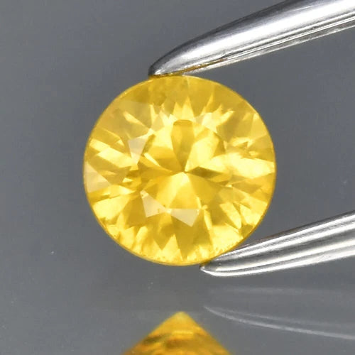0.31ct 4mm Round Brilliant Yellow Sapphire Gemstone, Thailand