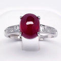 Ruby & Cubic Zirconia Gemstone Fashion Ring in 925 Sterling Silver