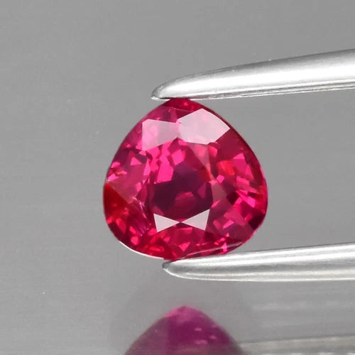 0.43ct 4.4x4.3mm Pear Natural Unheated Purplish Red Ruby Gemstone Mozambique