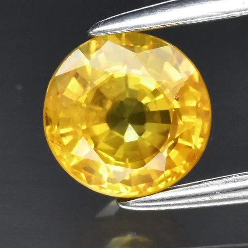 1.10ct 5.7mm Round Yellow Sapphire Gemstone Thailand Attractive!