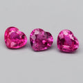 3pcs Lot 0.86ct t.w Heart Unheated Pink Sapphire Gemstone, Mozambique